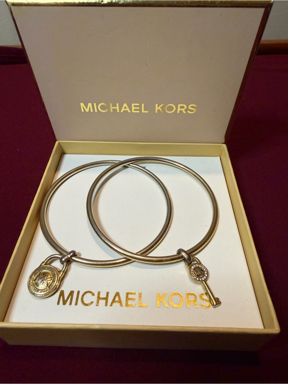 Macy's Gold-Tone Key & Medallion Bangle Bracelet Set